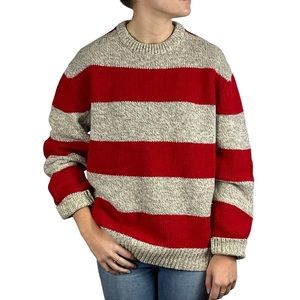 BRITCHES GREAT OUTDOORS 90’S WOOL KNIT OVERSIZED CREW NECK RUGBY STRIPED SWEATER